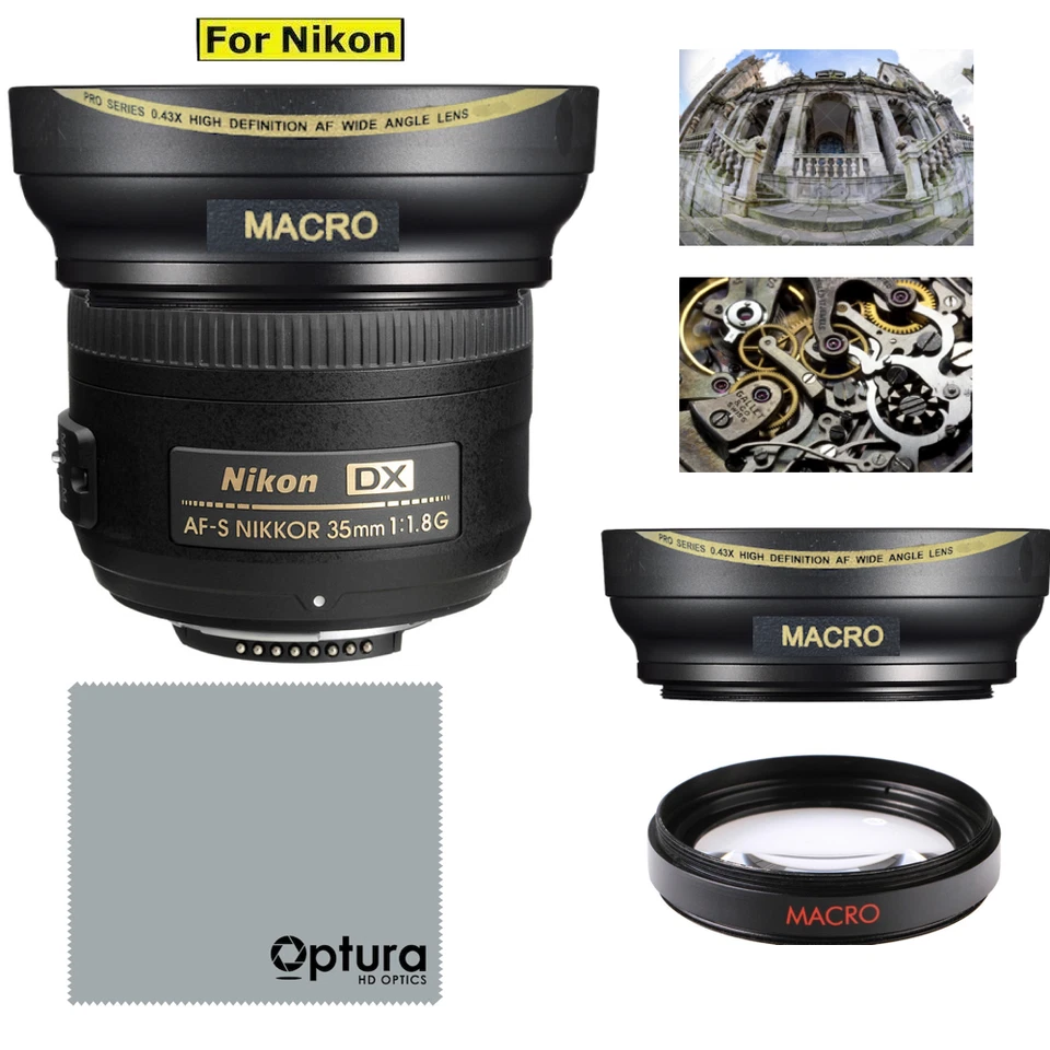 52mm ULTRA WIDE ANGLE MACRO HD16K LENS FOR Nikon AF-S DX NIKKOR 35mm f/1.8G Lens - Image 1 of 4
