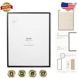 Elegant 22x28 in Black Solid Oak Picture Frame - Lightweight & Shatterproof - Picture 1 of 8
