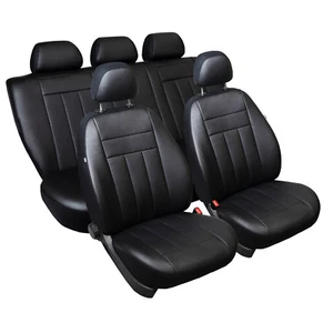 Fundas de asiento de cuero sintético a medida en negro para Opel Corsa B 1993-2000 - Imagen 1 de 11
