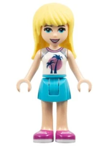 LEGO® Minifig frnd353 - Friends Stephanie - Medium Azure Skirt, White Top - Picture 1 of 2