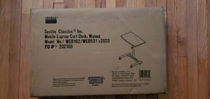 Seville Classics Mobile Laptop Cart/Desk Walnut Model WEB162 v2020 Adjustable - Picture 1 of 6