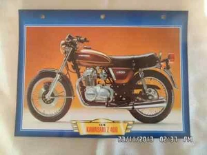CARTE FICHE MOTO KAWASAKI Z 400 1976 - Imagen 1 de 1