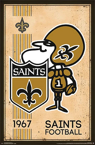 NFL Heritage Series NEW ORLEANS SAINTS 1967-Sir-Saint-Style 22x34 Wall POSTER Cover