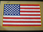 BIKER JACKET American Flag Embroidered Patch 9" x 6" Gold Border STURDY