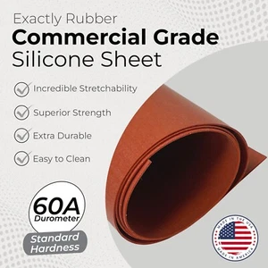 Red Silicone Rubber Sheet 60A 1/64 x 3 x 9 Inch Made in USA Gasket Material - Picture 1 of 7