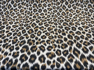 Tapicería de cortinas naturales de leopardo tela plateada por yarda Foto 1 de 4