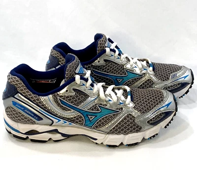 Mizuno Wave Rider 13 Silver 8KN-00323 Blue Running Shoes Women's US 8 - Image 1 of 4