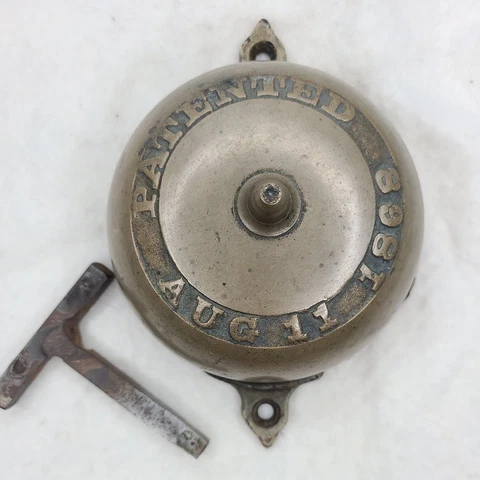 Victorian Mechanical Turn Door Bell Hand Crank Vintage  For Parts Repair Restore Cover