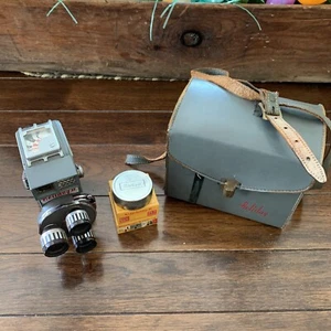  VINTAGE 8mm CINE Camera MANSFIELD HOLIDAY II Turret f/1.8 3 Lens Movie Camera - Picture 1 of 11