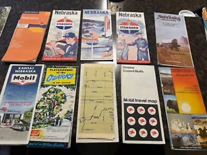 12 Map Lot Nebraska Vintage 1960-2005 Phillips McNally Mobil Standard - Picture 1 of 9
