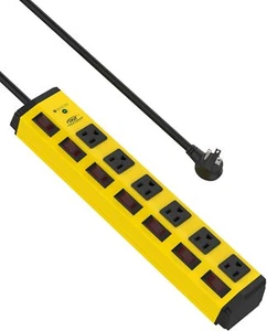 6 outlets Heavy Duty Power Strip,1200J Surge Protector 6 ft, Individual Switches - Picture 1 of 21