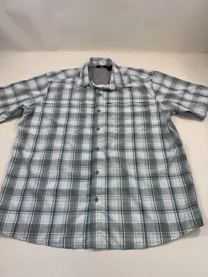 Wrangler Shirt Mens Large Plaid Short Sleeve Button Up Outdoor Green - Image 1 of 4