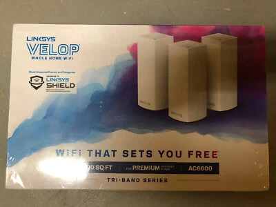 Linksys Velop Tri-Band AC6600 Mesh WiFi System 3-pack White WHW0303 New Offer - Image 1 of 3