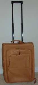 LONGCHAMP (ALL LEATHER) ROLLING CARRY ON - Picture 1 of 12