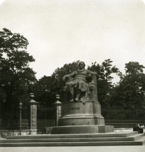 Austria Wien Statue of Goethe old NPG Stereo Photo 1900 - Imagen 1 de 3