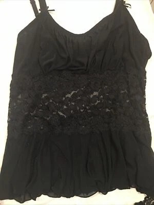 CABERNET Mujer Talla XL Negro Encaje Elastizado Camisola Estilo 4229 Y Bragas XL Foto 1 de 4