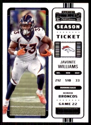 2022 Panini Contenders Javonte Williams A Football Cards #31 - Image 1 of 2