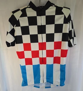 Twin Six Bicycle Shirt Black/Red/Blue/White Checkered sz L - Picture 1 of 9