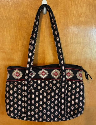 USED VERA BRADLEY PURSE/TOTE BAG IN RETIRED "FRENCH COUNTRY" PATTERN SEE PHOTOS - Image 1 of 4