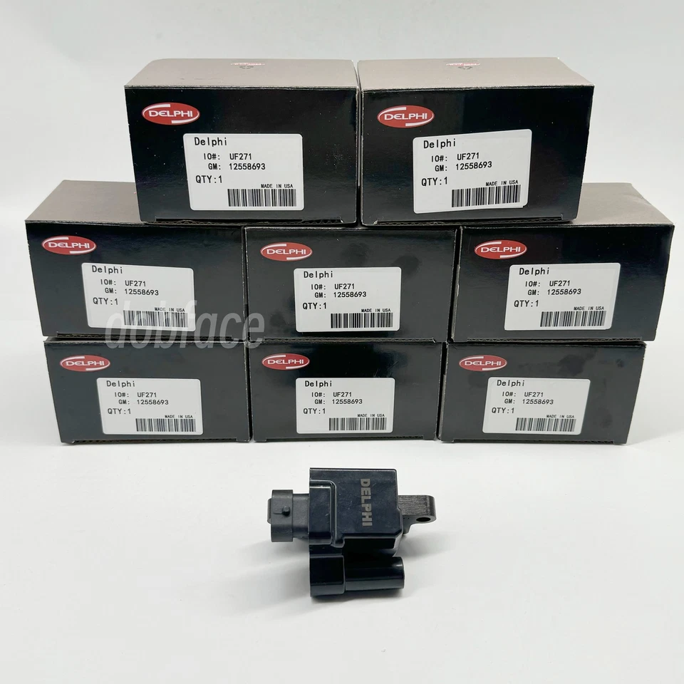 8 Pack Ignition Coils For Chevy GMC 4.8L 5.3L 6.0L D581 12558693 UF271 delphi Foto 1 de 4