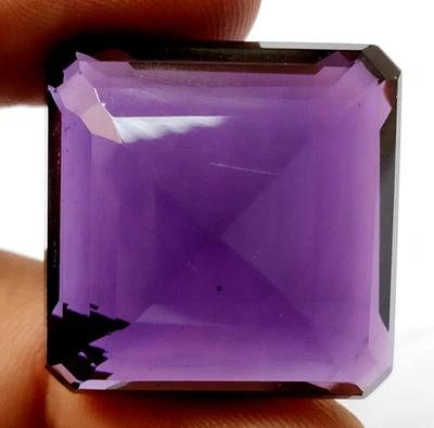 AAA+ Large Violet Amethyst 88.80 Ct. Square Cut Loose Gemstone for Birthday Gift - Image 1 of 4
