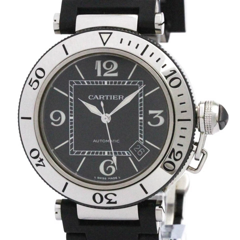 Reloj automático para hombre Cartier Pasha Seatimer acero W31077U2 pulido BF585494 Foto 1 de 1