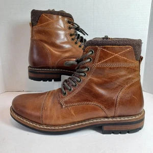 Crevo Men's 9.5 Camden Leather Cap Toe Fashion Chestnut Boots City Hipster - Picture 1 of 10