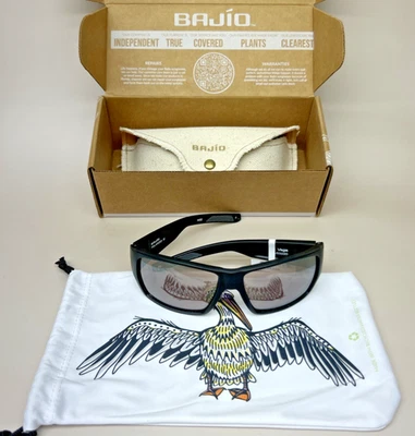 BAJIO Sunglasses VEGA Black Matte Frame Silver Glass Polarized Lens NEW Warranty - Image 1 of 4