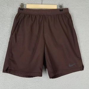 Nike Pro Shorts Adult Medium Brown Gym Workout Active Casual Travel Training - Picture 1 of 10