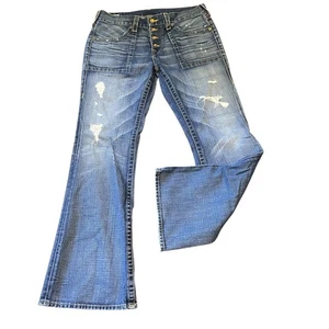 True Religion Jeans Damen Button Fly Bootcut Gr.34 100% Baumwolle Distressed1 - Bild 1 von 9