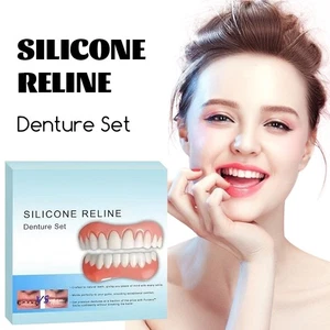 Teeth Silicone Denture Set Comfortable Fit Silicone Tooth Fit Denture veneers - Picture 1 of 19