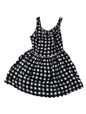 FOREVER 21 女式 S 小号黑色白色格子 2 口袋连衣裙 — 第 1/4 张图片