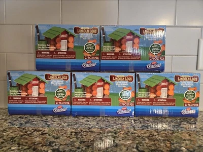 Lot 5 New Original Lincoln Logs Mini Home 27 PC Each Building Sets - Image 1 of 3
