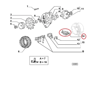 Gleichrichter Wechselstromgenerator Lancia Delta Original 9940221 - Picture 1 of 1
