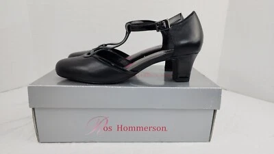 Nuevo en caja Zapatos de salón Ros Hommerson Heidi 75002-13 para mujer de cuero con tiras negros Foto 1 de 4
