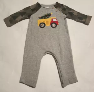 NWT Mud Pie Christmas Tree Truck Romper One Piece Baby Boy - Picture 1 of 1