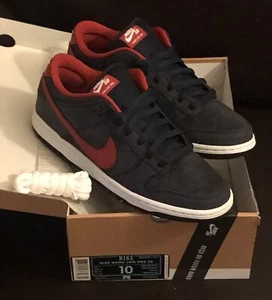 Nike Dunk Low Pro SB Dark Obsidian Gym Red DS Deadstock 304292-461 New Size 10 - Picture 1 of 13