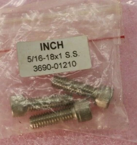 3PCS Applied Materials AMAT SS Screw, 3690-01210 5/16-18 X 1 - Picture 1 of 2