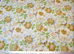 Vintage Vogel Blumen Jakobiner Gabrielle Cie Stoff - Bild 1 von 13