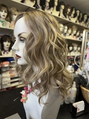 RAQUEL WELCH “HIGH OCTANE” RL 16/21SS SS Sand LaceFront Mono Top Reg. $453. ❤️ - Image 1 of 4