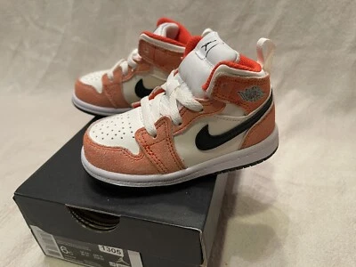 Nike Jordan 1 MID SE (TD) Zapatos Niños Pequeños Talla 6C Equipo Naranja DV1340-800 Foto 1 de 4