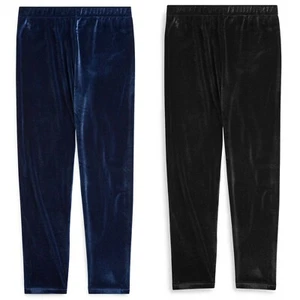 $39 NEW NWT RALPH LAUREN POLO GIRLS STRETCH VELVET LEGGINGS SIZE M 8-10 L 12-14 - Picture 1 of 5