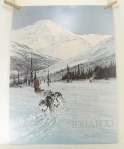 Jon Van Zyle Print 1990 IDITAROD Print Poster 1990 Signed by Artist - Picture 1 of 5
