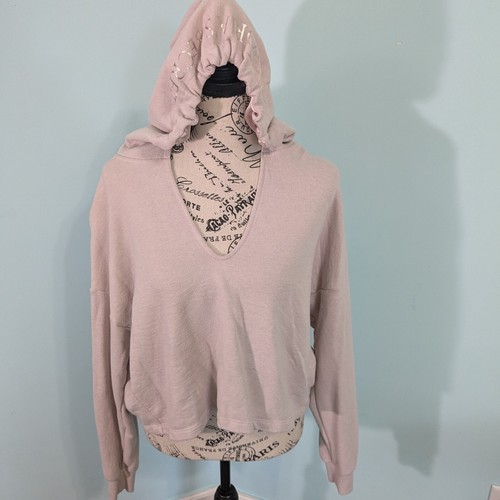 UNDERCOVER Felpa Victoria's Secret scollo a V con cappuccio rosa cropped felpa rilassata sciolta med