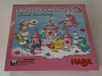 UNICORN GLITTERLUCK Cloud Stacking GAME NEW Haba COOPERATIVE & DEXTERITY Germany - Image 1 of 2