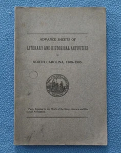 1905 North Carolina Literary & Historical Society Activities 1900-1905 history - Picture 1 of 12