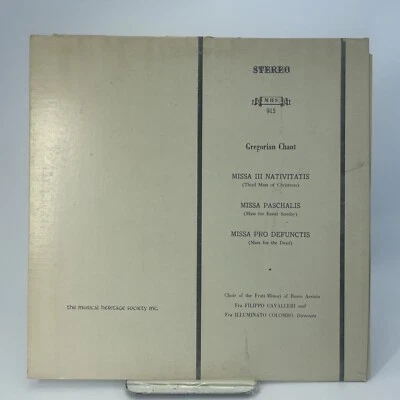 Gregorian Chant Choir Of The Frati Minori Of Busto Arsizio MHS 915 Vinyl LP  - Image 1 of 4