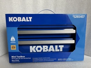 Kobalt Mini Toolbox BLUE Kobalt 2 Drawers Mini Tool Box NEW - Picture 1 of 6