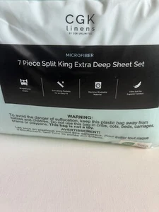 7 Piece Split Sheet Set, Extra Deep by CGK Linens -Hotel Quality luxury - Picture 1 of 5