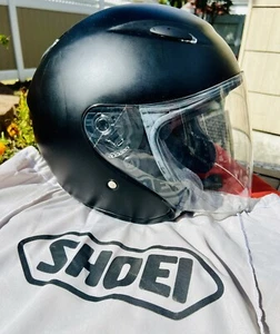 Vintage Shoei J-WING Black Open Face Helmet/Clear Visor/Size XL - Picture 1 of 15